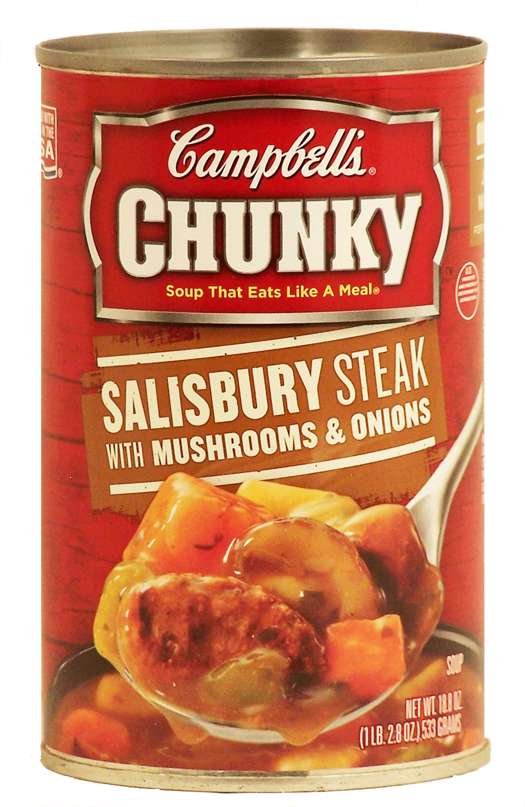 Campbell's&nbsp;Chunky&nbsp;salisbury steak with mushrooms and onions soup that eats like a meal Full-Size Picture